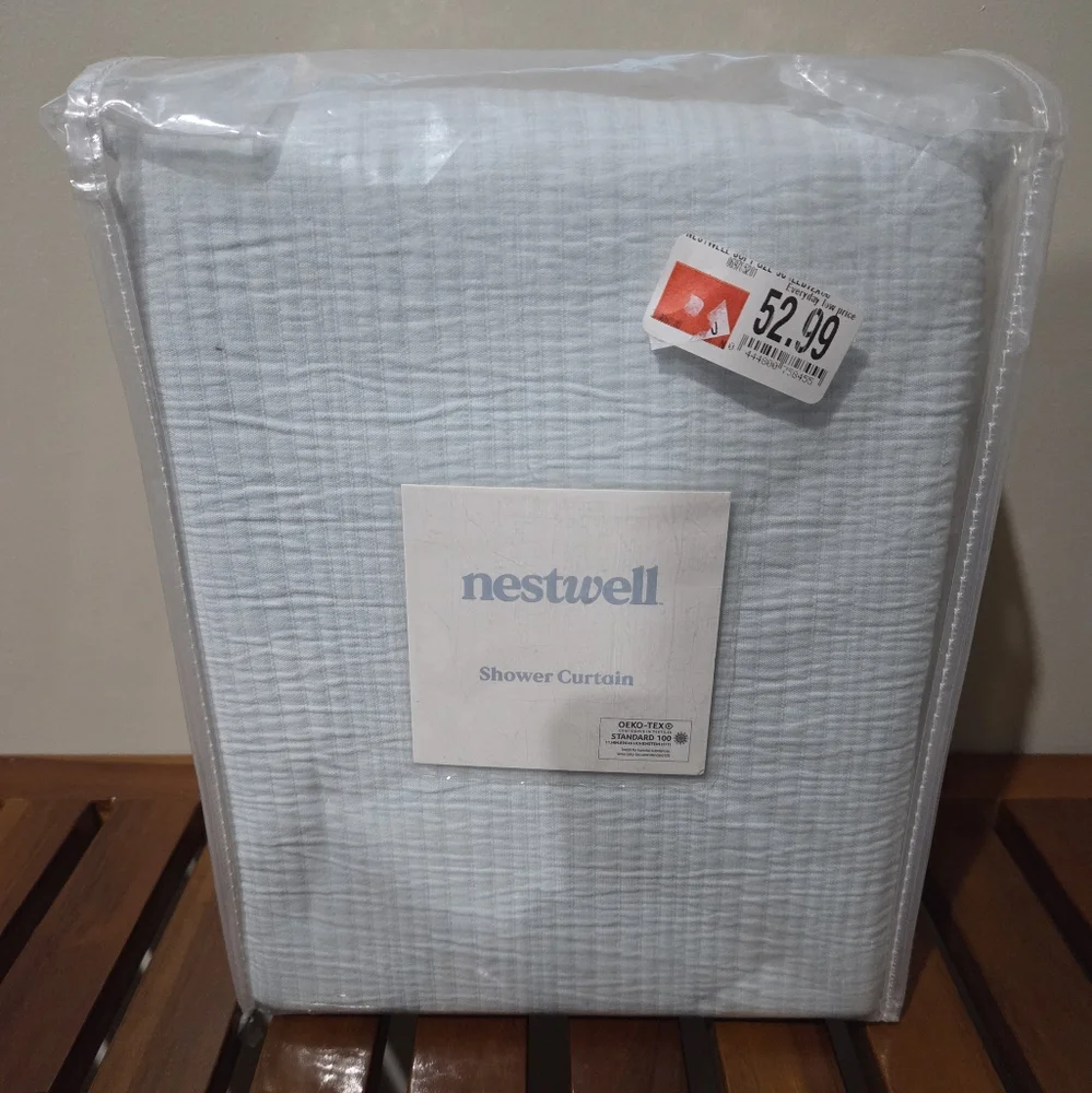 Nestwell Light Blue Shower Curtain NEW